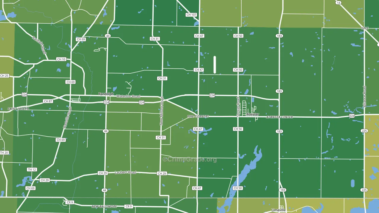 Atwater, OH Map of Drug-Related Crime Rates