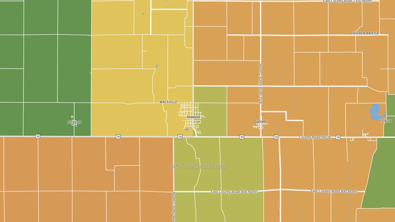 Atwood, IL Map of Drug-Related Crime Rates