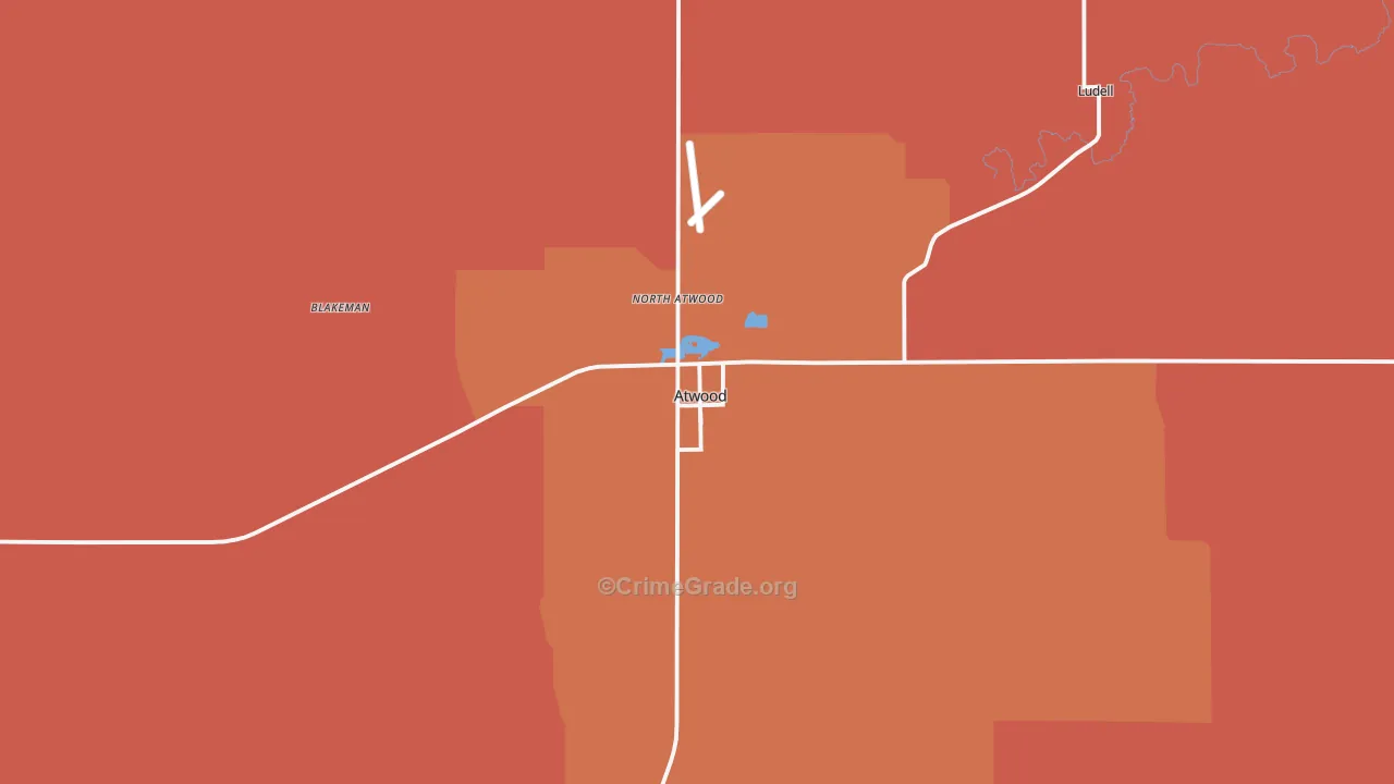 Atwood, KS Map of Drug-Related Crime Rates