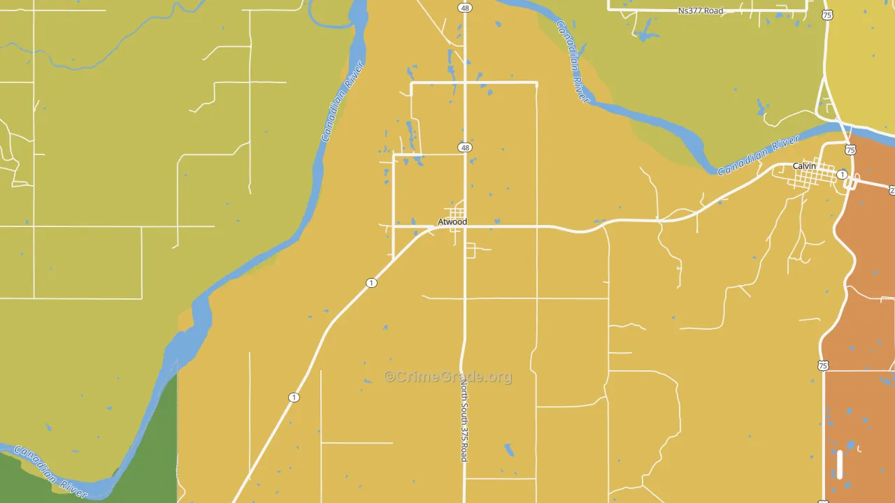 Atwood, OK Map of Drug-Related Crime Rates