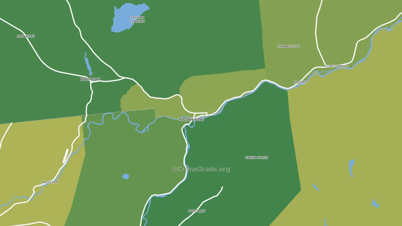 Au Sable Forks, NY Map of Drug-Related Crime Rates