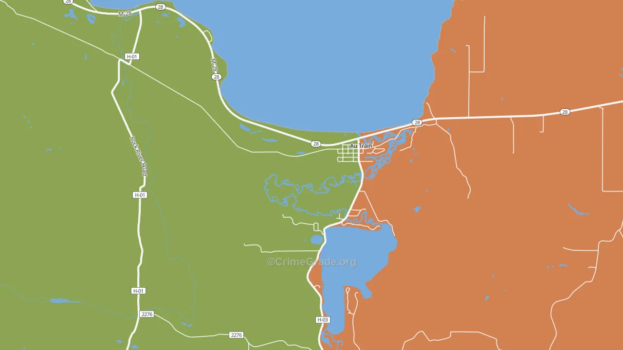 Au Train, MI Map of Drug-Related Crime Rates