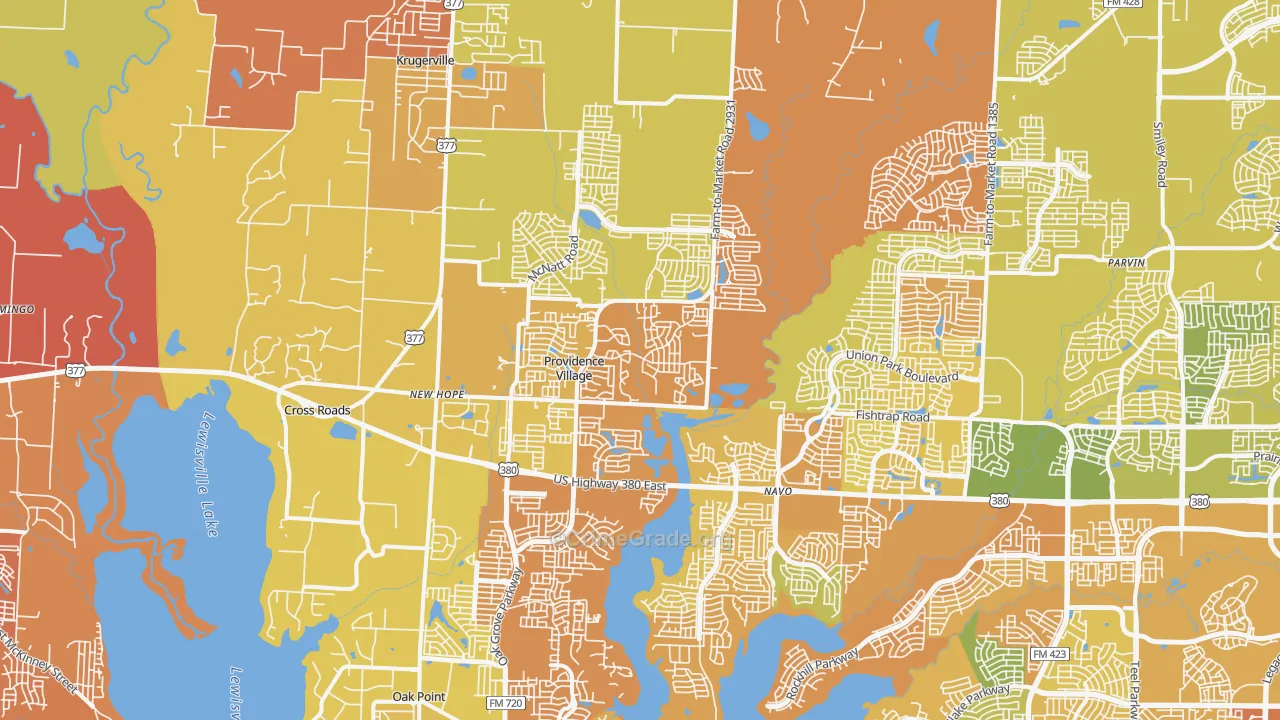 Aubrey, TX Map of Drug-Related Crime Rates