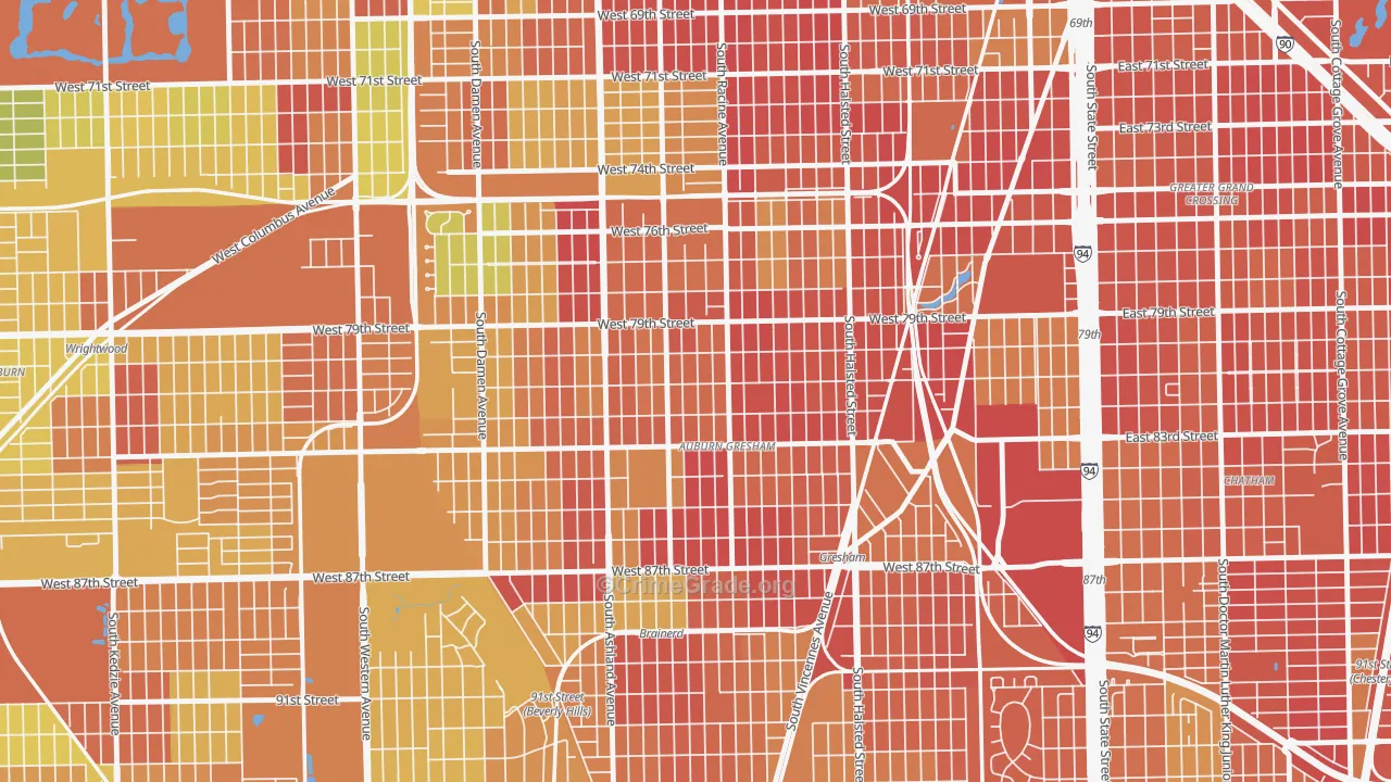 Auburn Gresham, Chicago, IL Map of Drug-Related Crime Rates