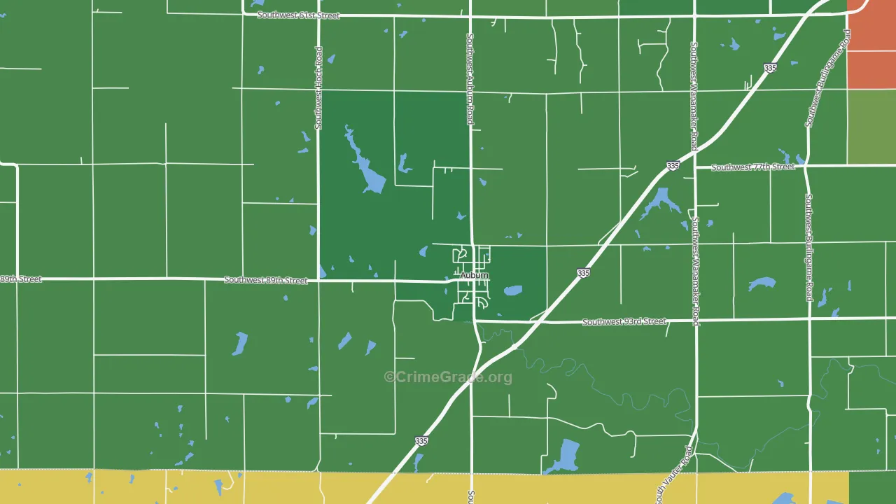 Auburn, KS Map of Drug-Related Crime Rates