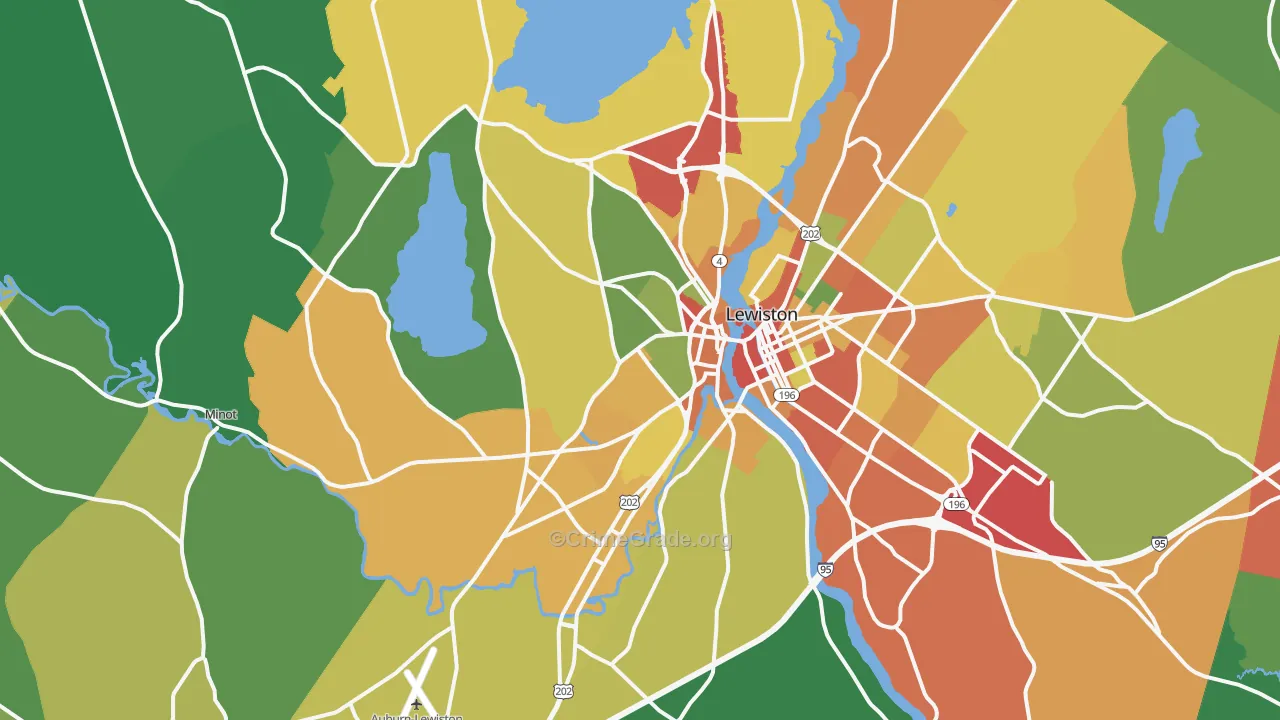Auburn, ME Map of Drug-Related Crime Rates