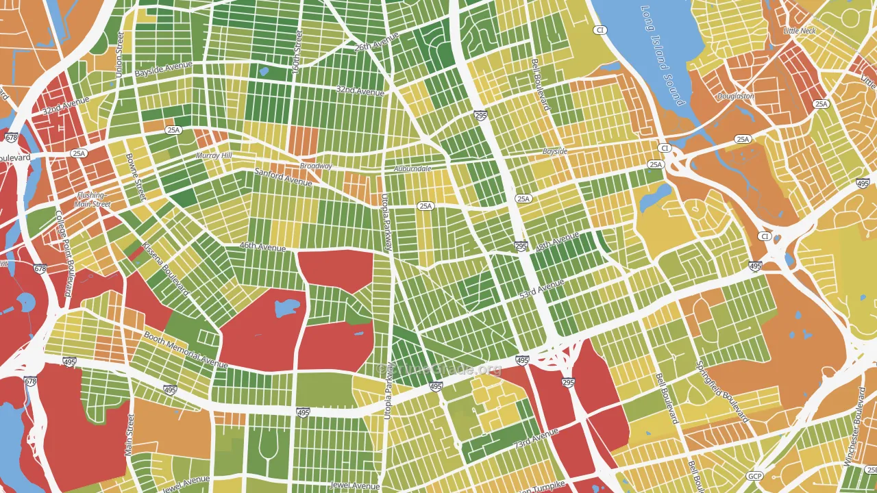 Auburndale, Queens, NY Map of Drug-Related Crime Rates