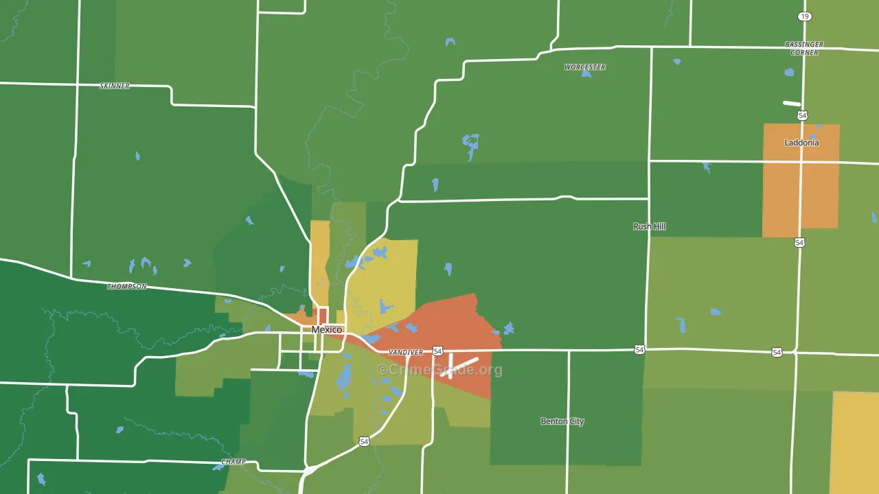 Audrain County, MO Map of Drug-Related Crime Rates