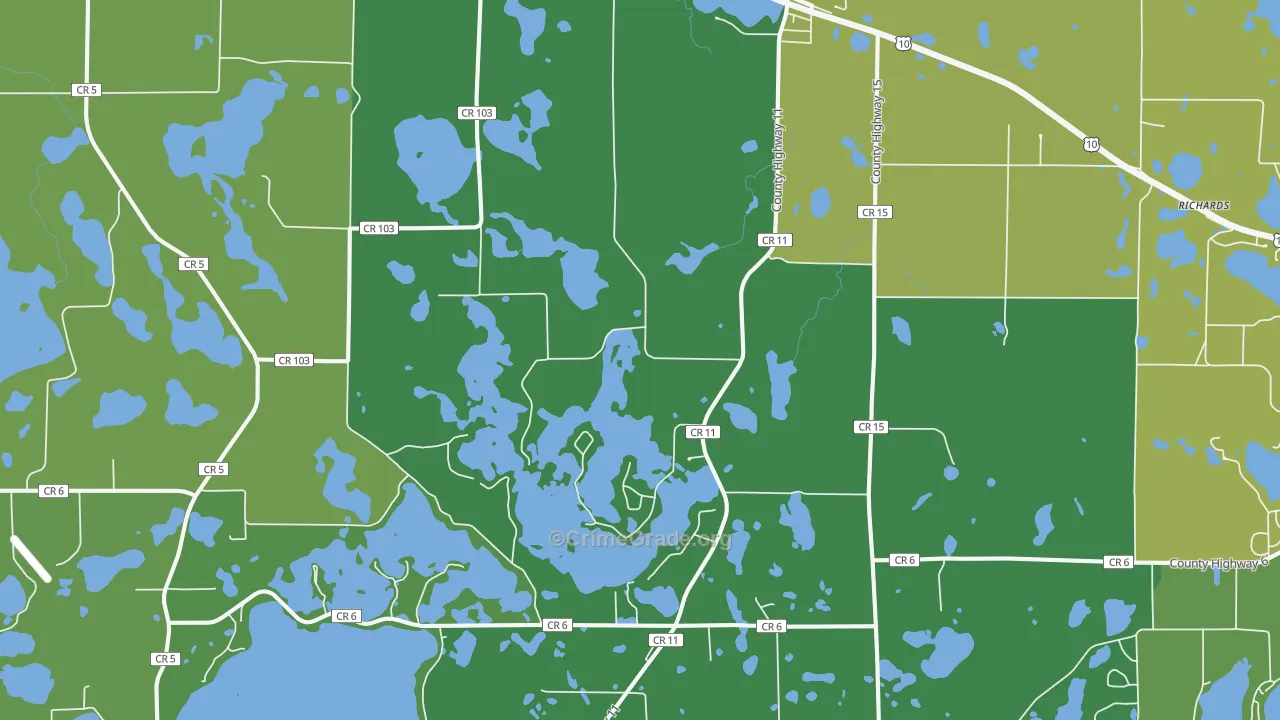 Audubon, MN Map of Drug-Related Crime Rates