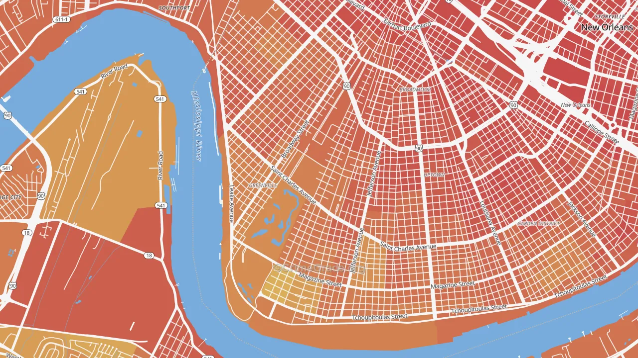 Audubon, New Orleans, LA Map of Drug-Related Crime Rates