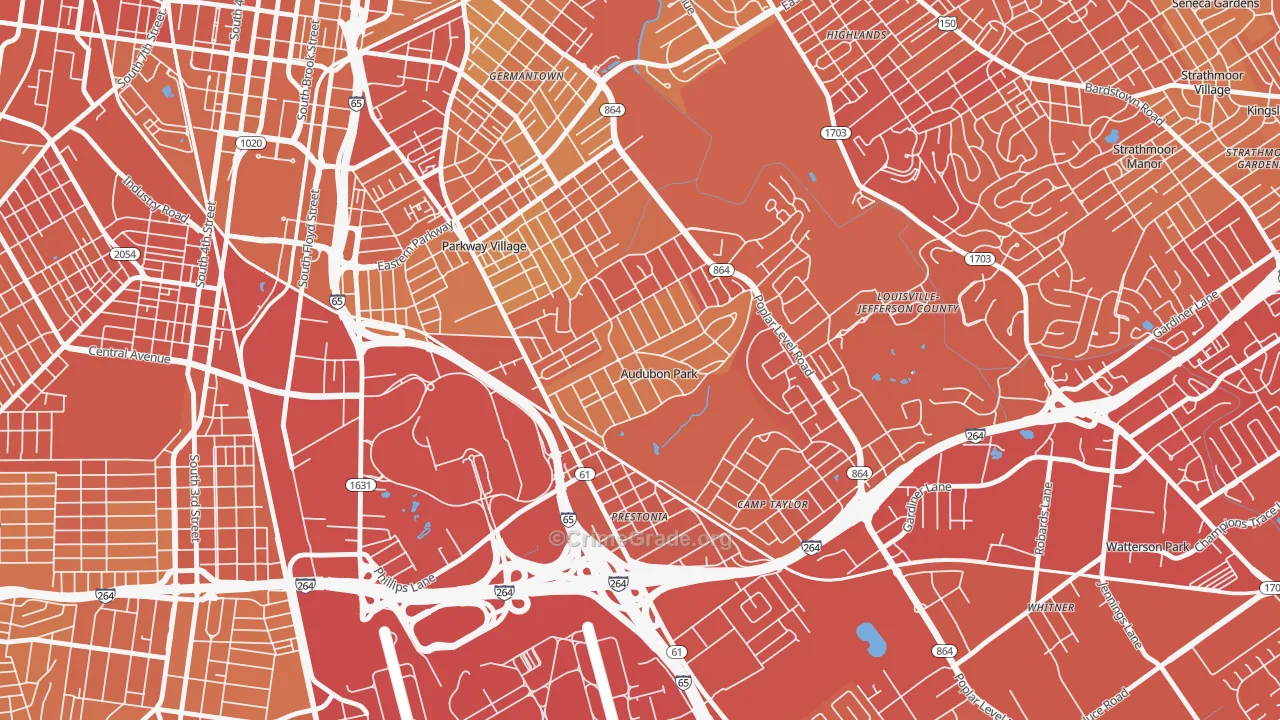 Audubon Park, KY Map of Drug-Related Crime Rates