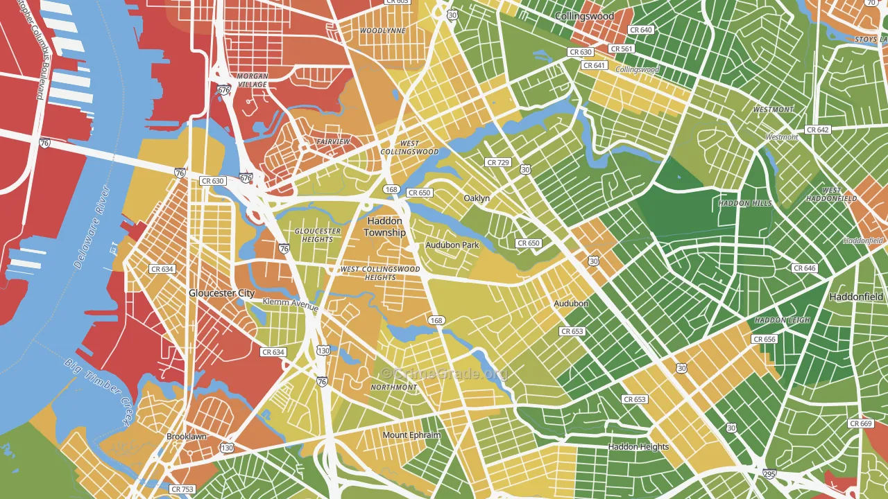 Audubon Park, NJ Map of Drug-Related Crime Rates