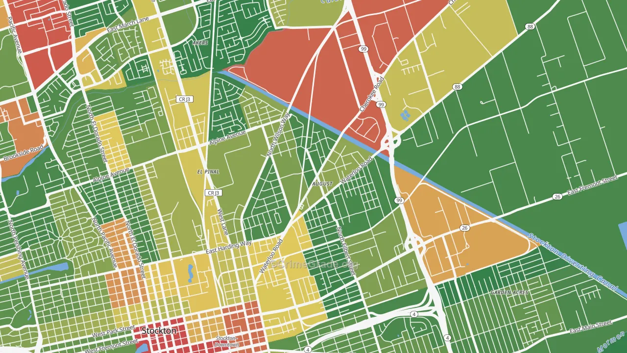 August, CA Map of Drug-Related Crime Rates