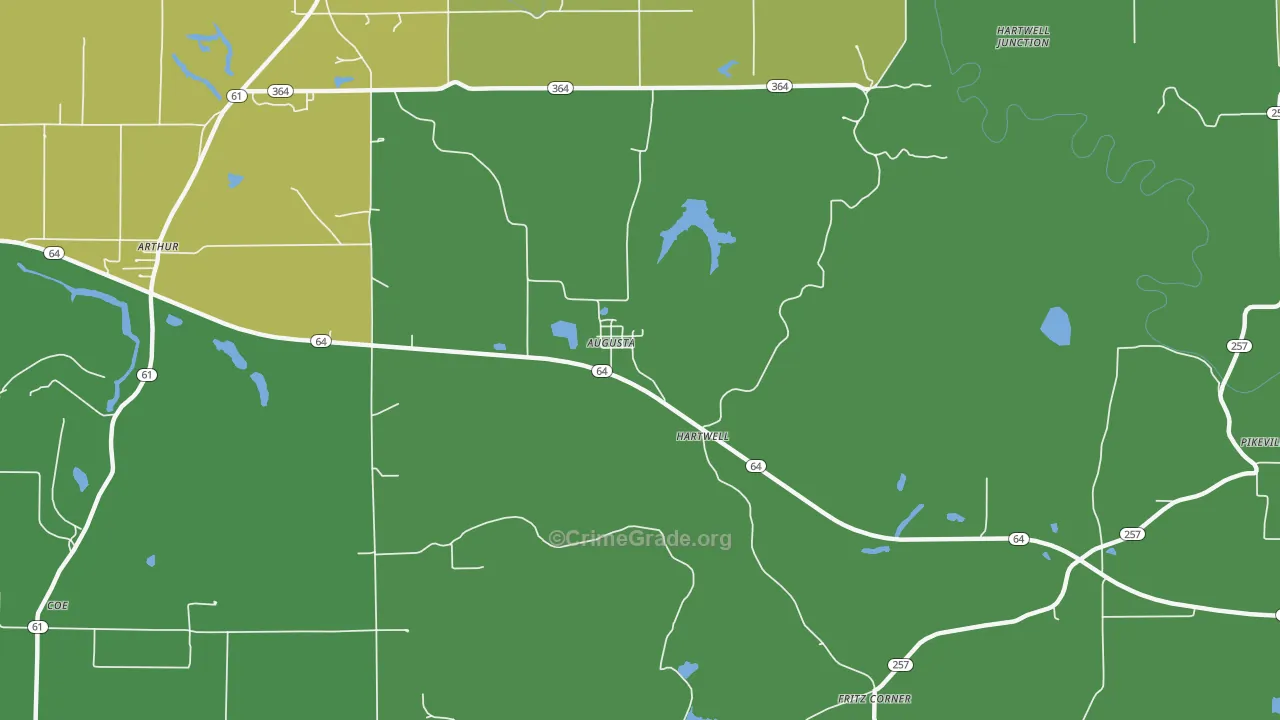 Augusta, IN Map of Drug-Related Crime Rates
