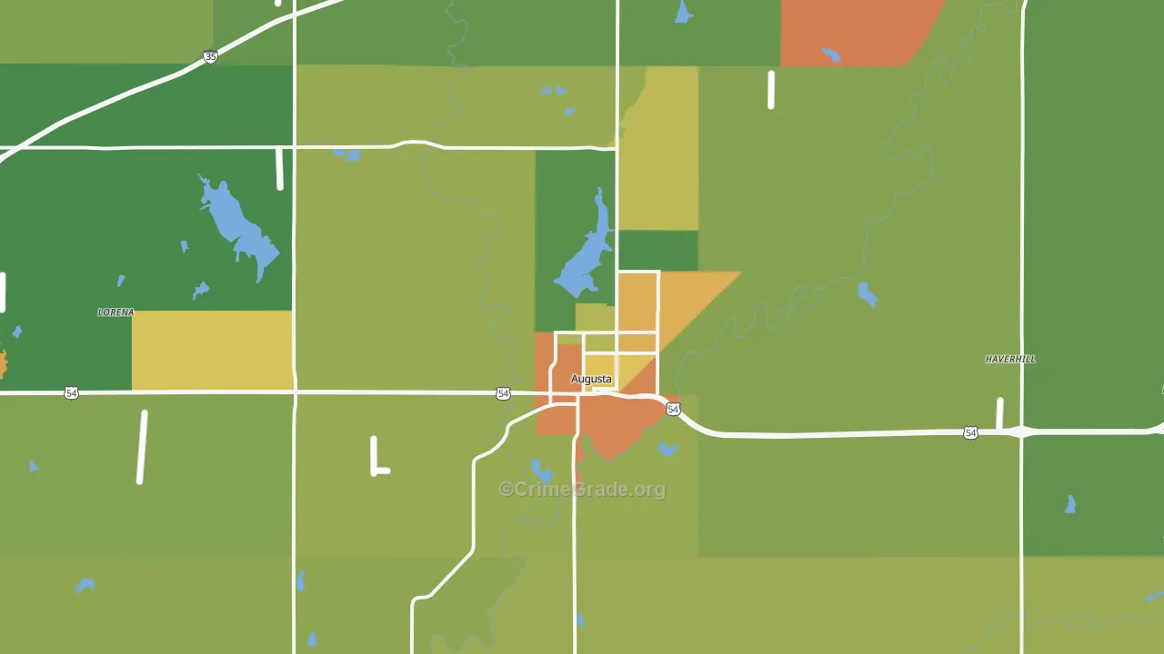 Augusta, KS Map of Drug-Related Crime Rates
