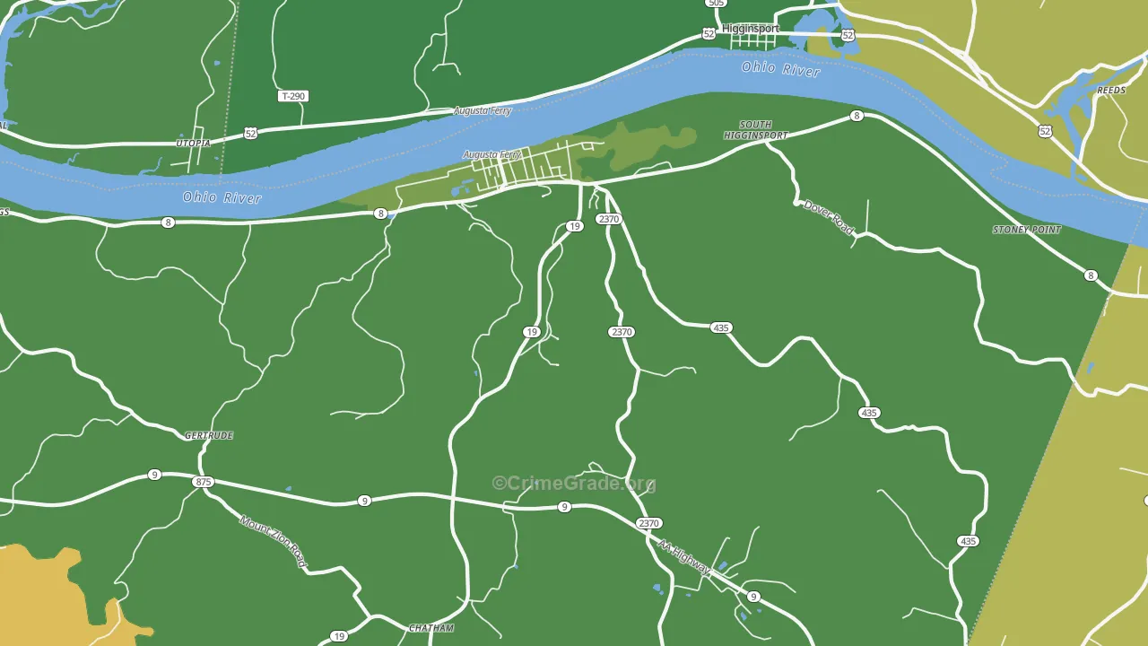 Augusta, KY Map of Drug-Related Crime Rates