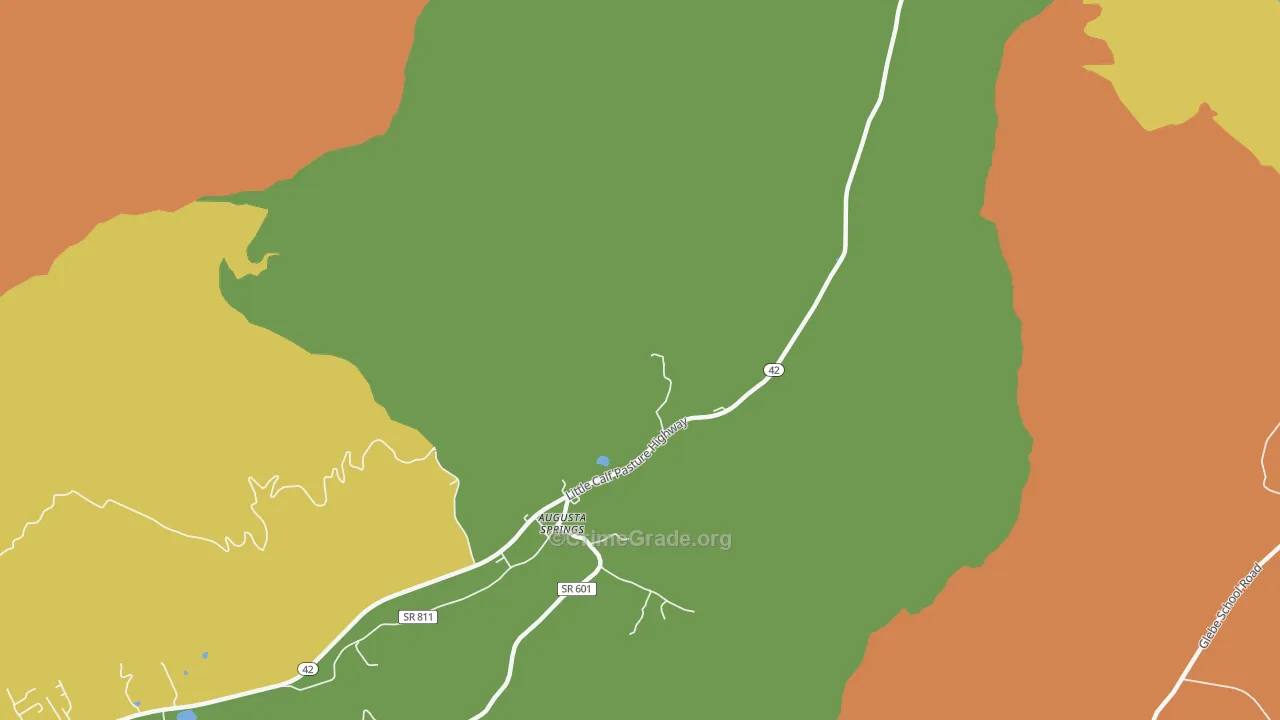 Augusta Springs, VA Map of Drug-Related Crime Rates
