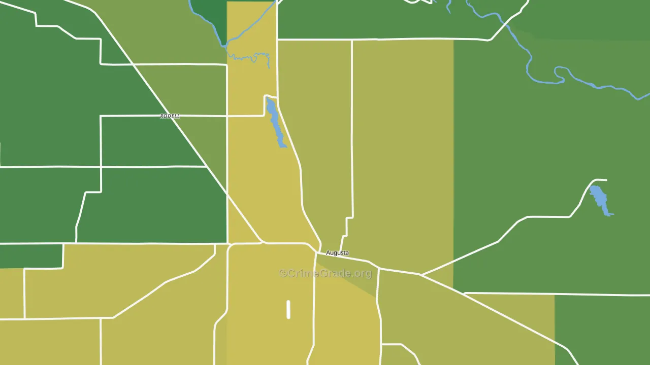Augusta, WI Map of Drug-Related Crime Rates