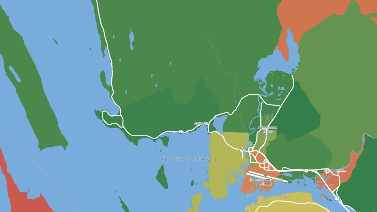 Auke Bay, AK Map of Drug-Related Crime Rates