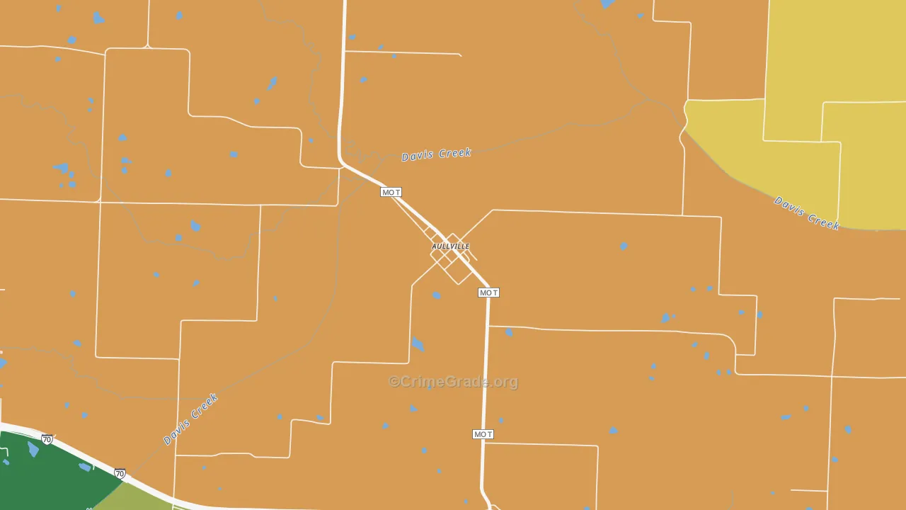 Aullville, MO Map of Drug-Related Crime Rates