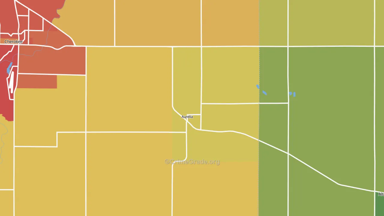 Aurelia, IA Map of Drug-Related Crime Rates