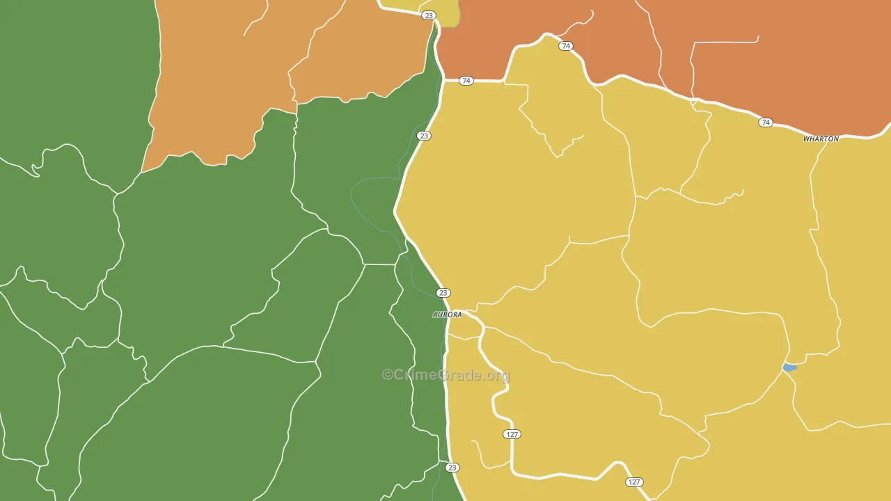 Aurora, AR Map of Drug-Related Crime Rates