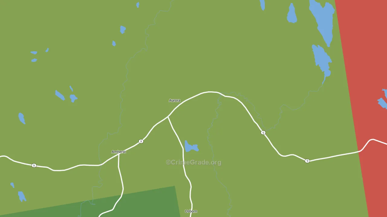 Aurora, ME Map of Drug-Related Crime Rates