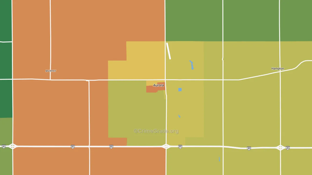Aurora, NE Map of Drug-Related Crime Rates