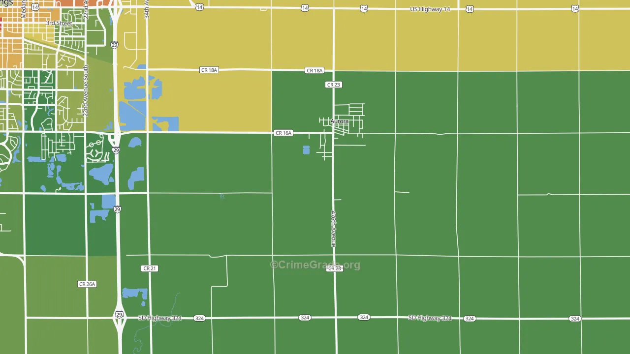 Aurora, SD Map of Drug-Related Crime Rates
