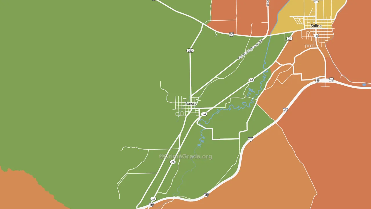 Aurora, UT Map of Drug-Related Crime Rates