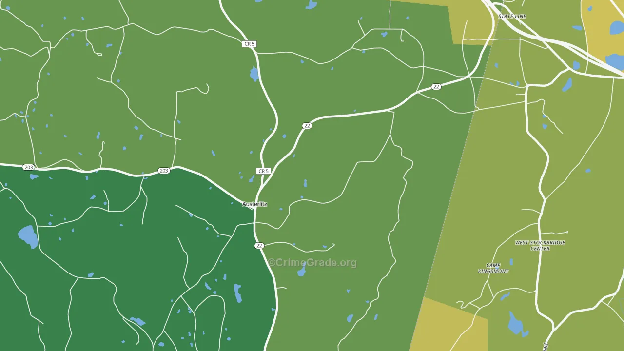 Austerlitz, NY Map of Drug-Related Crime Rates