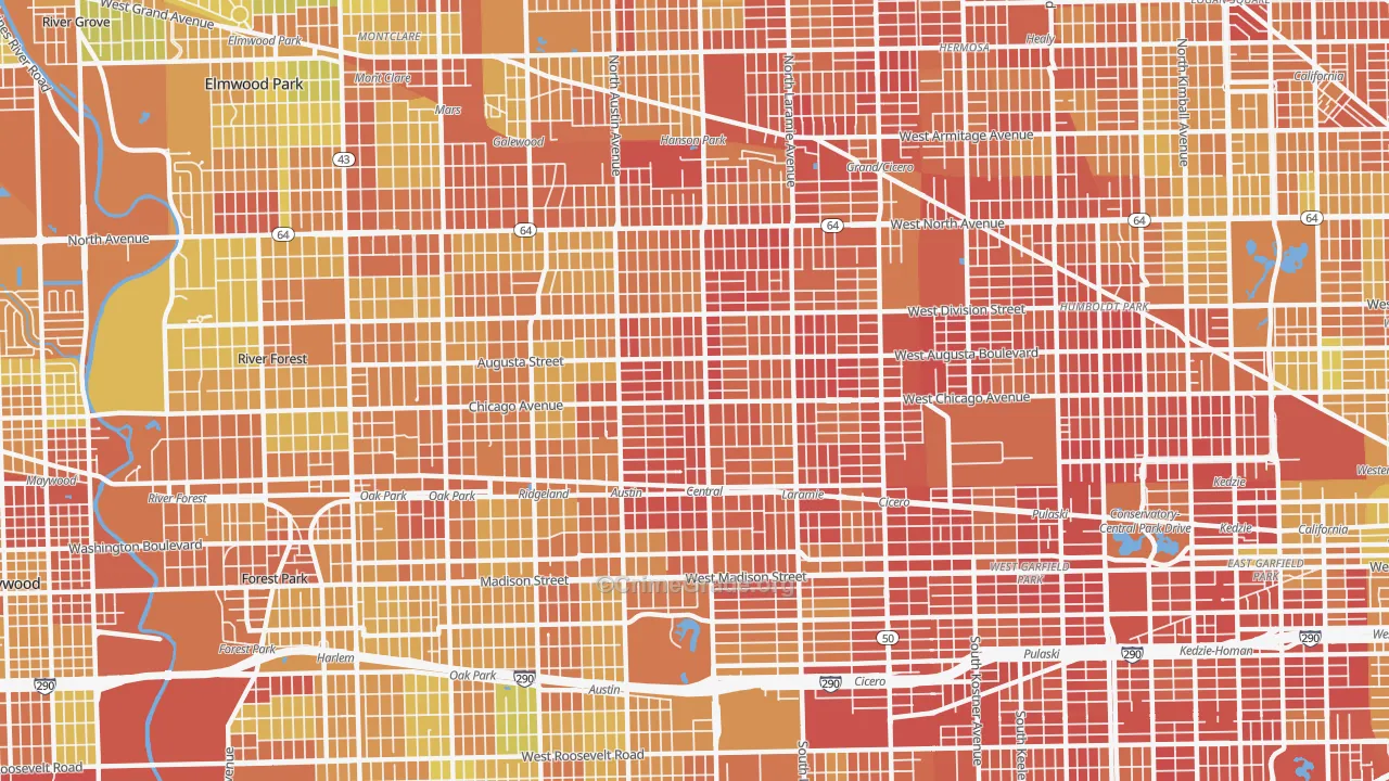Austin, Chicago, IL Map of Drug-Related Crime Rates