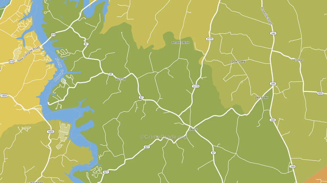 Austin, KY Map of Drug-Related Crime Rates