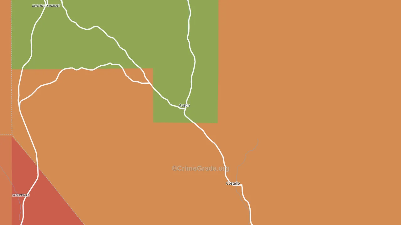 Austin, PA Map of Drug-Related Crime Rates