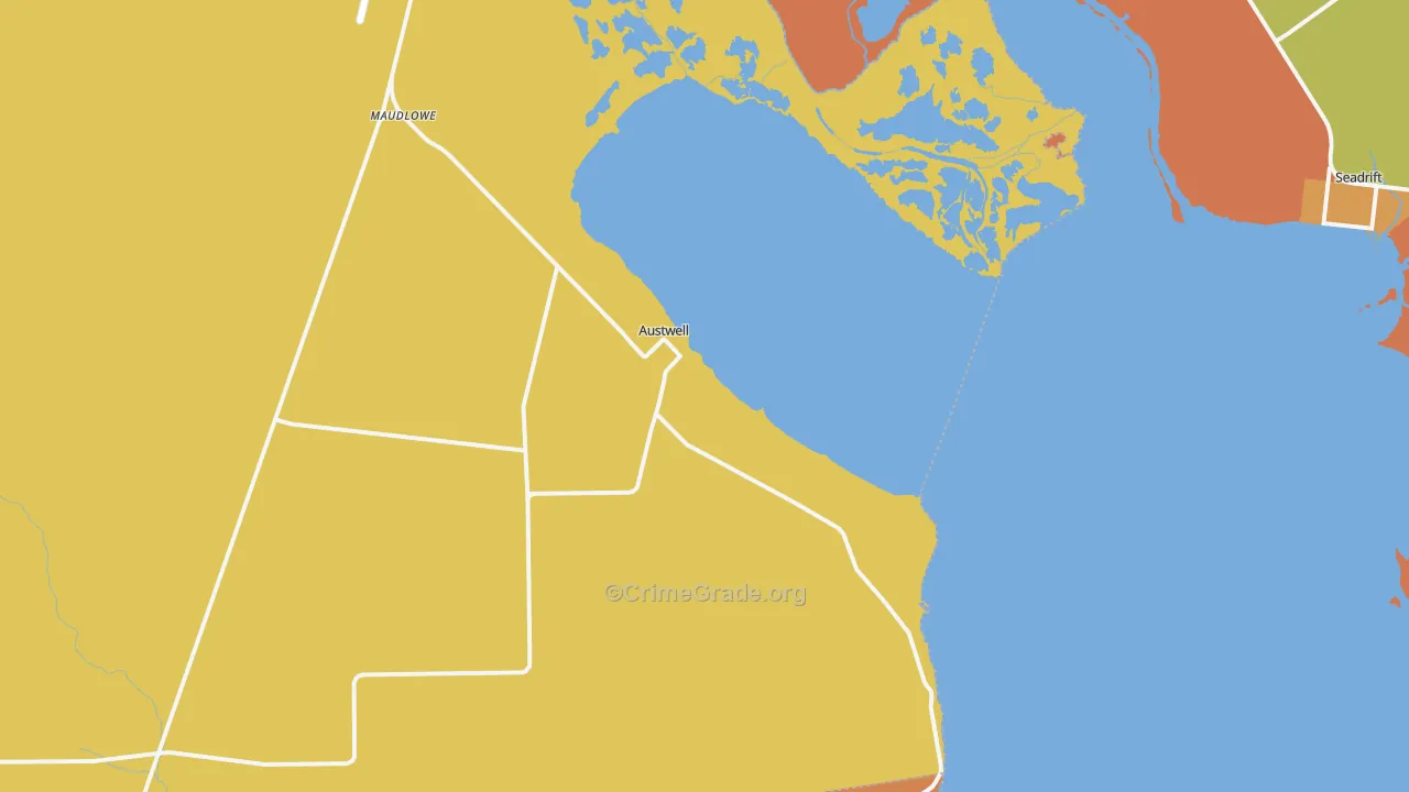 Austwell, TX Map of Drug-Related Crime Rates