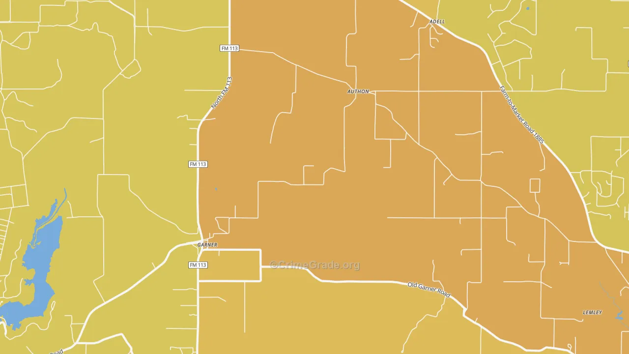 Authon, TX Map of Drug-Related Crime Rates