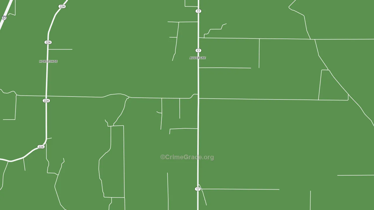 Auvergne, AR Map of Drug-Related Crime Rates