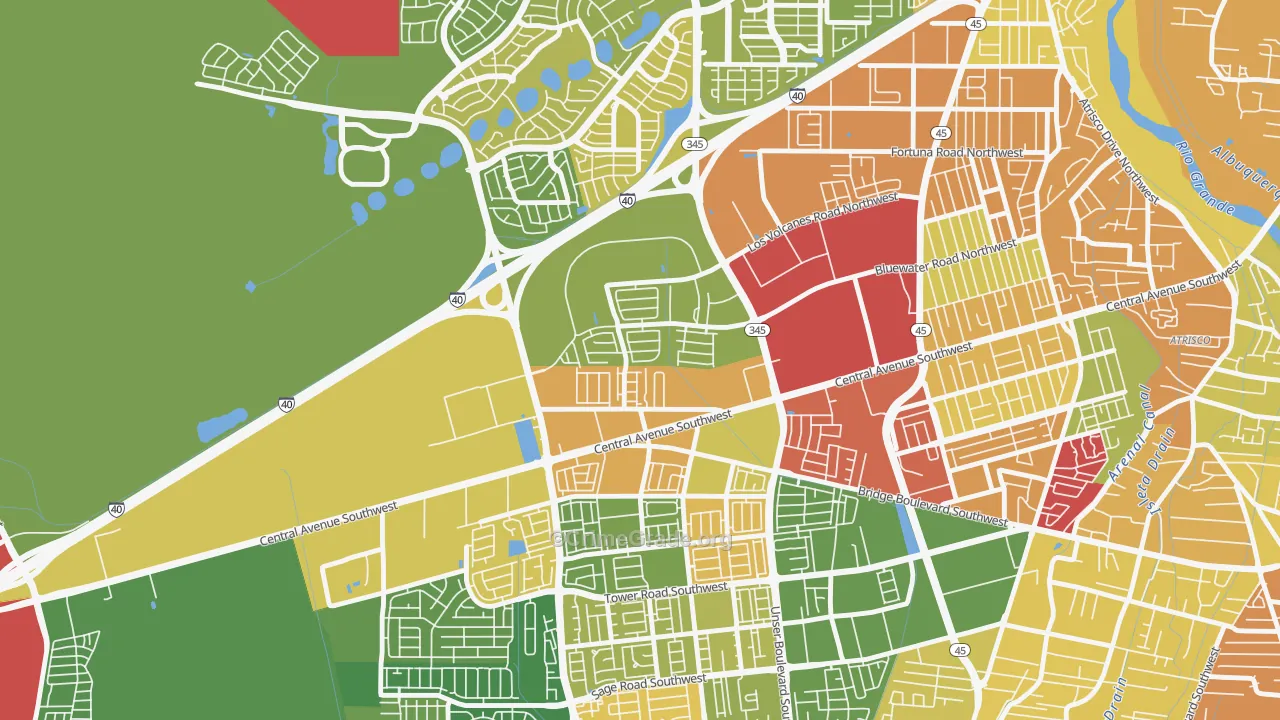 Avalon, Albuquerque, NM Map of Drug-Related Crime Rates