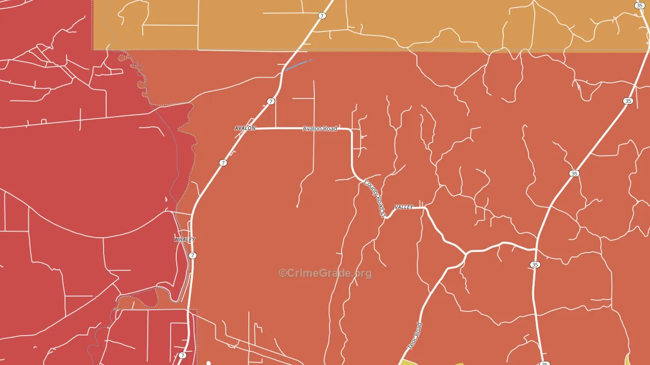 Avalon, MS Map of Drug-Related Crime Rates