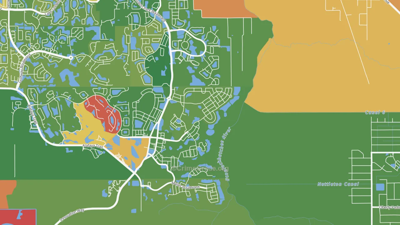Avalon Park Village, Alafaya, FL Map of Drug-Related Crime Rates