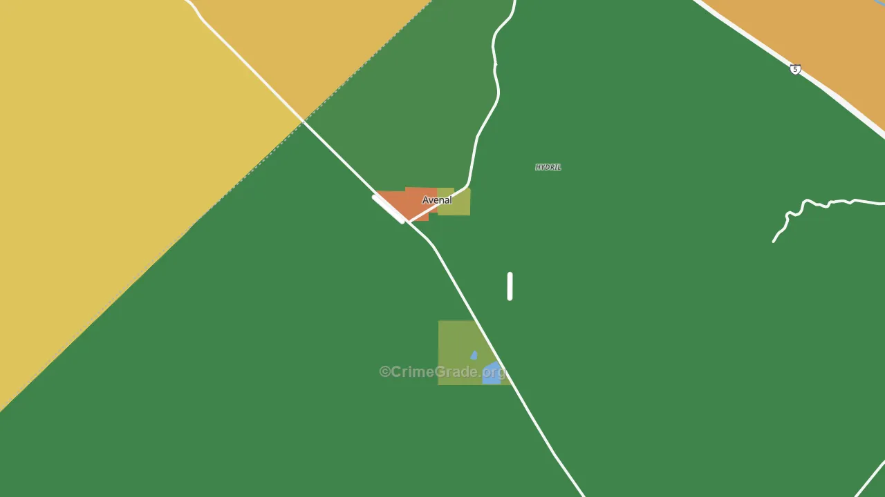 Avenal, CA Map of Drug-Related Crime Rates