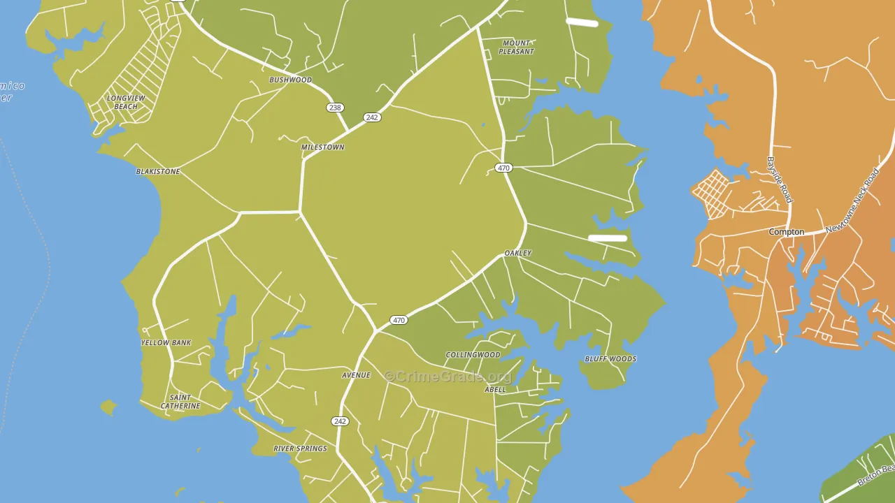 Avenue, MD Map of Drug-Related Crime Rates