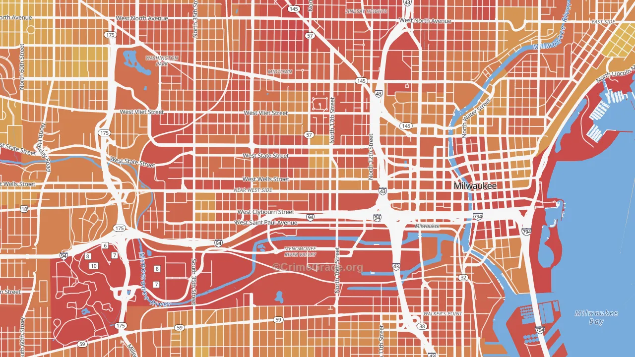 Avenues West, Milwaukee, WI Map of Drug-Related Crime Rates