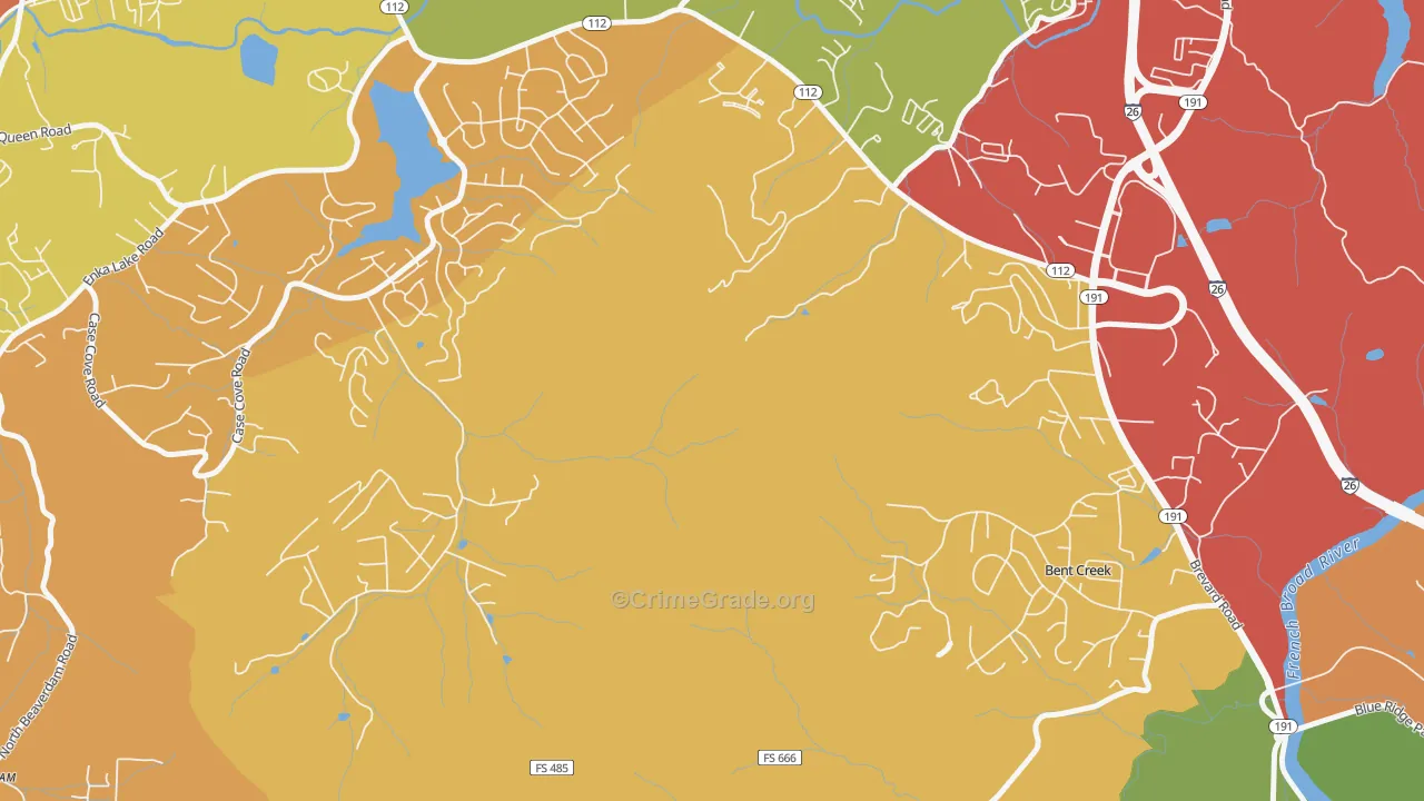 Avery Creek, NC Map of Drug-Related Crime Rates