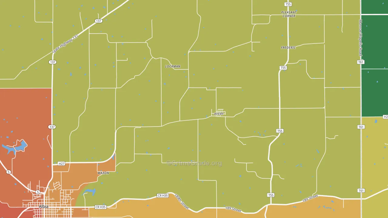 Avery, IA Map of Drug-Related Crime Rates