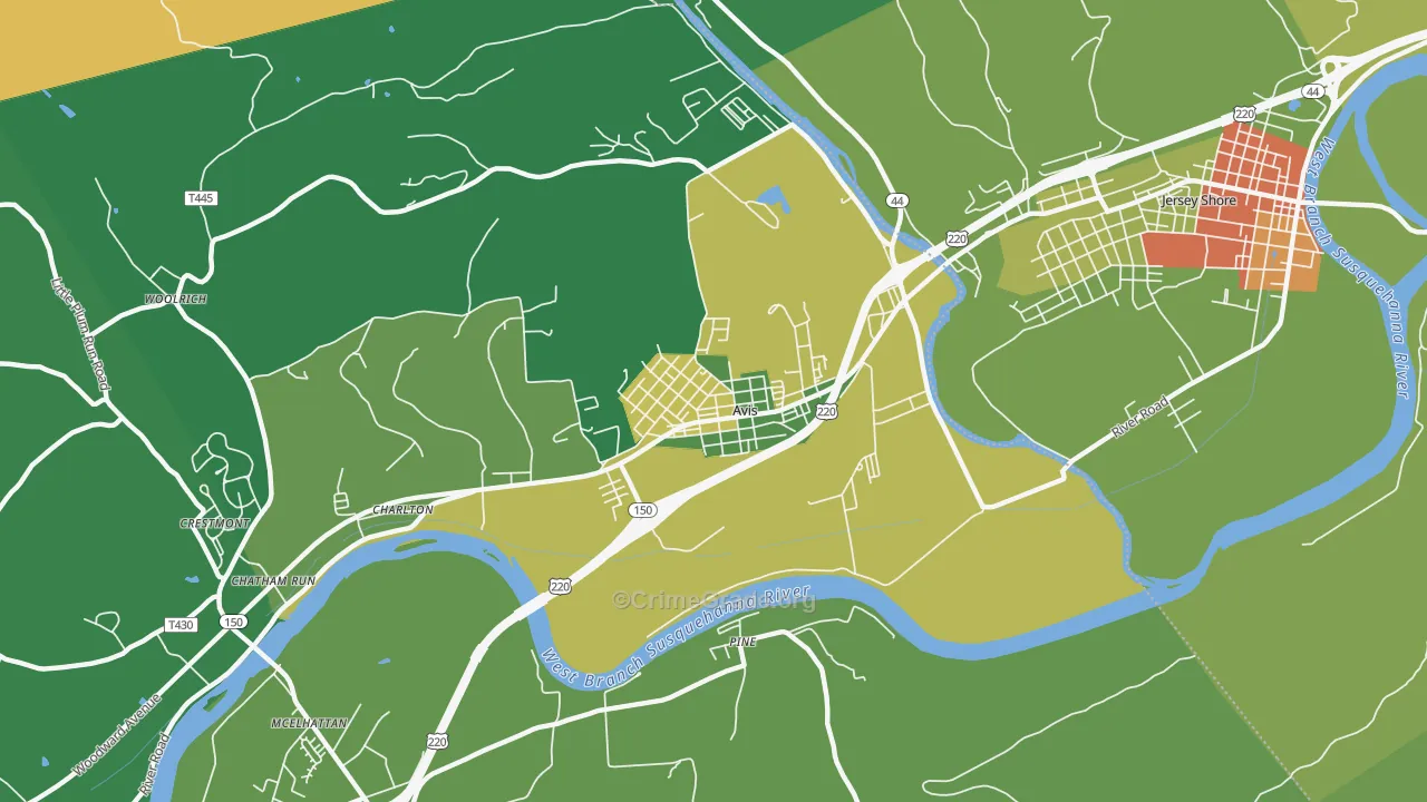 Avis, PA Map of Drug-Related Crime Rates
