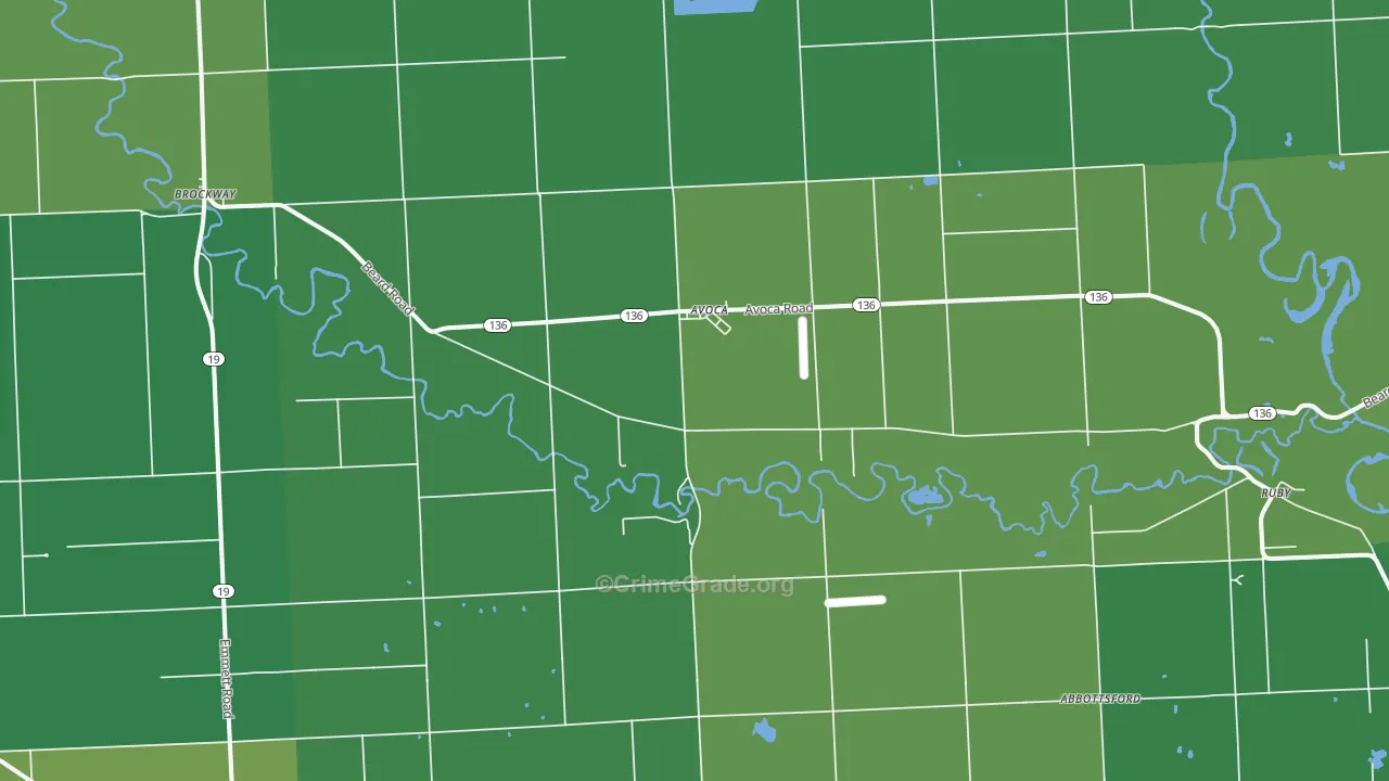 Avoca, MI Map of Drug-Related Crime Rates