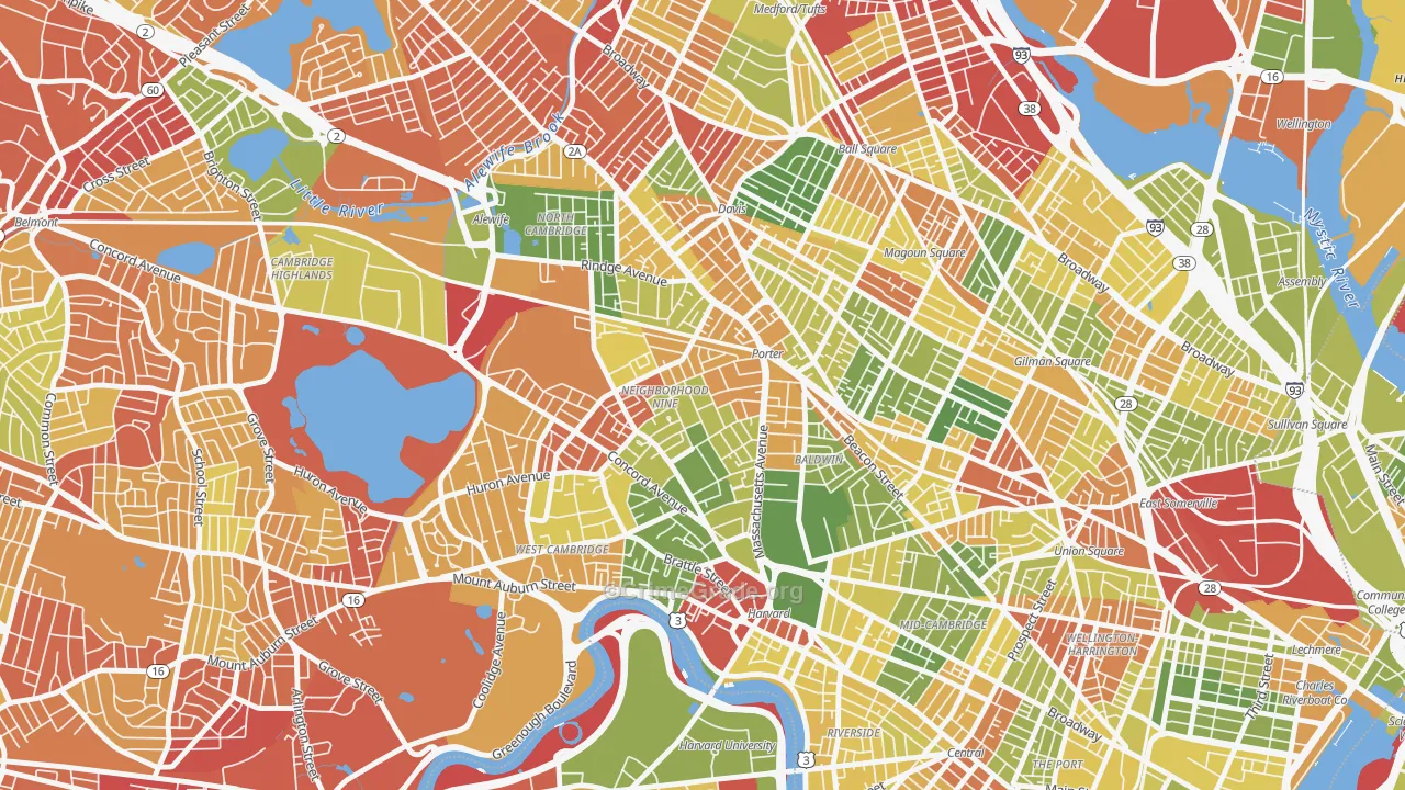 Avon Hill, Cambridge, MA Map of Drug-Related Crime Rates