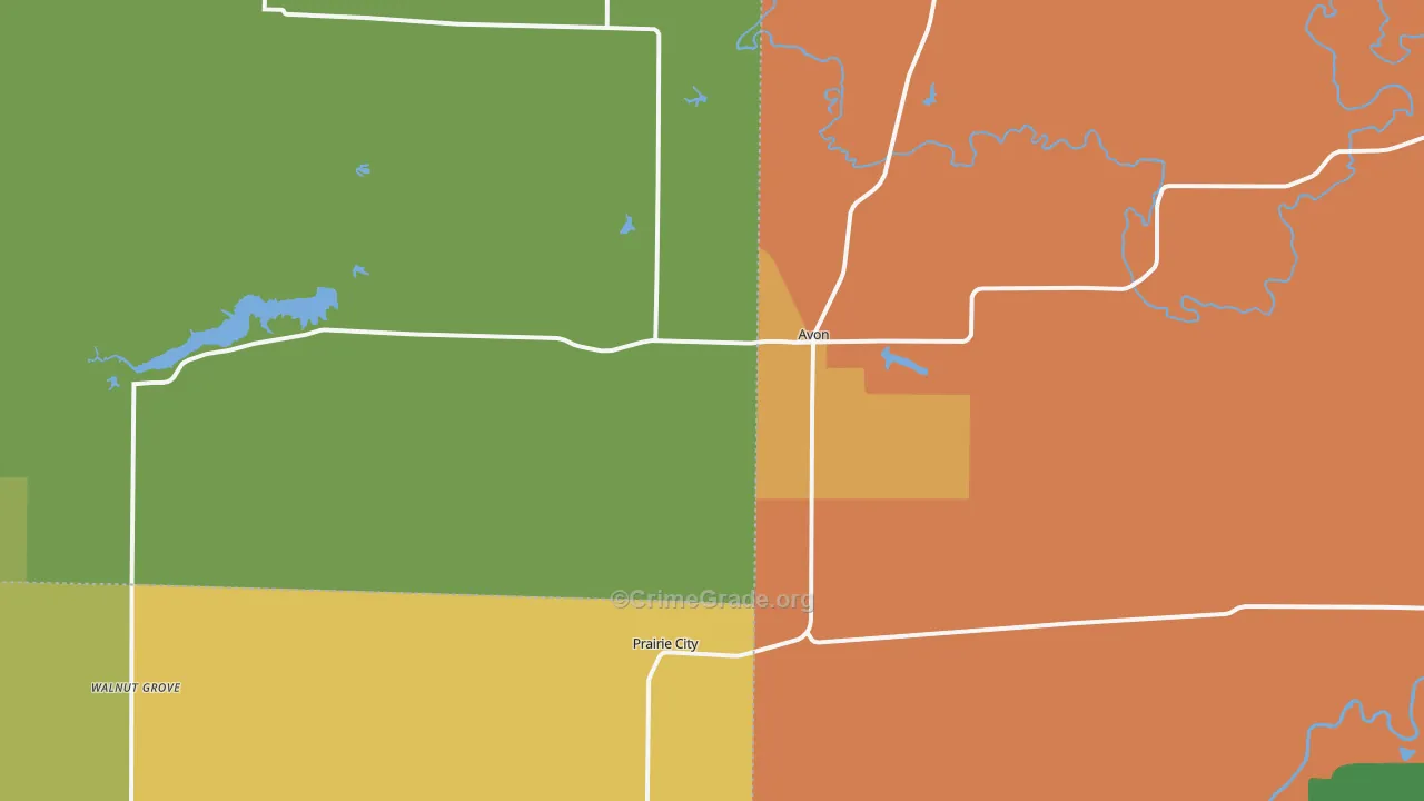 Avon, IL Map of Drug-Related Crime Rates