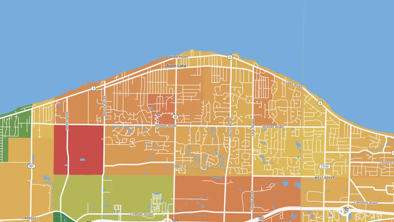 Avon Lake, OH Map of Drug-Related Crime Rates